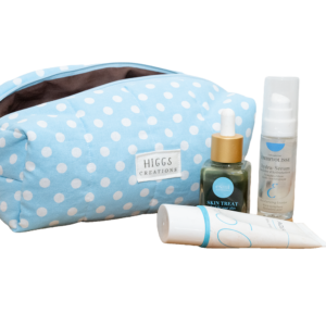 Blue Polka Dot Makeup Bag