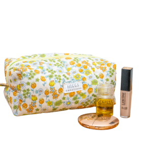 Orange Floral Makeup Bag
