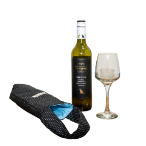 Black and White Polka Dot Wine Tote