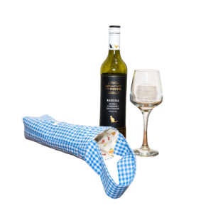 Blue Gingham Wine Tote