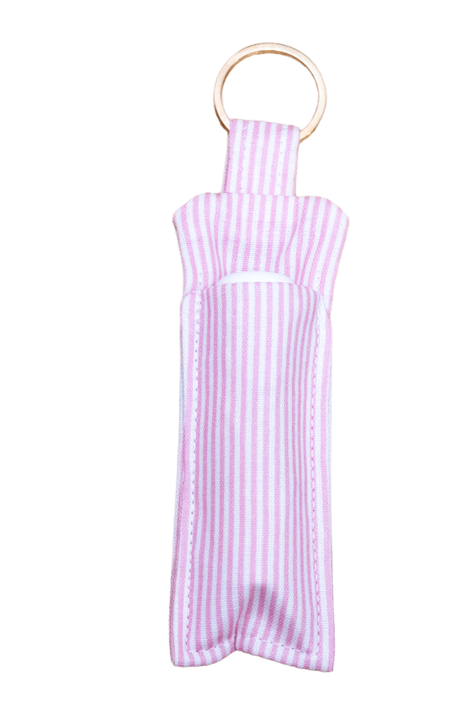 Pink Striped Lip Balm Holder