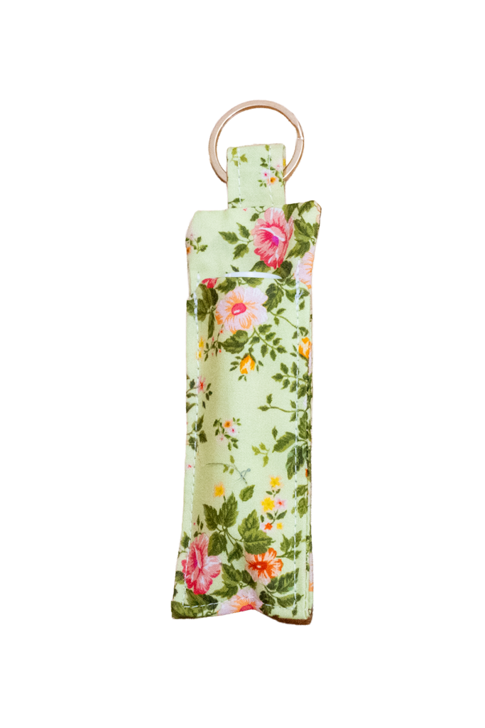 Green and Pink Floral Lip Balm Holder