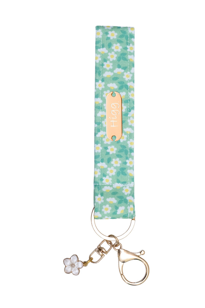 Green Floral Keychain