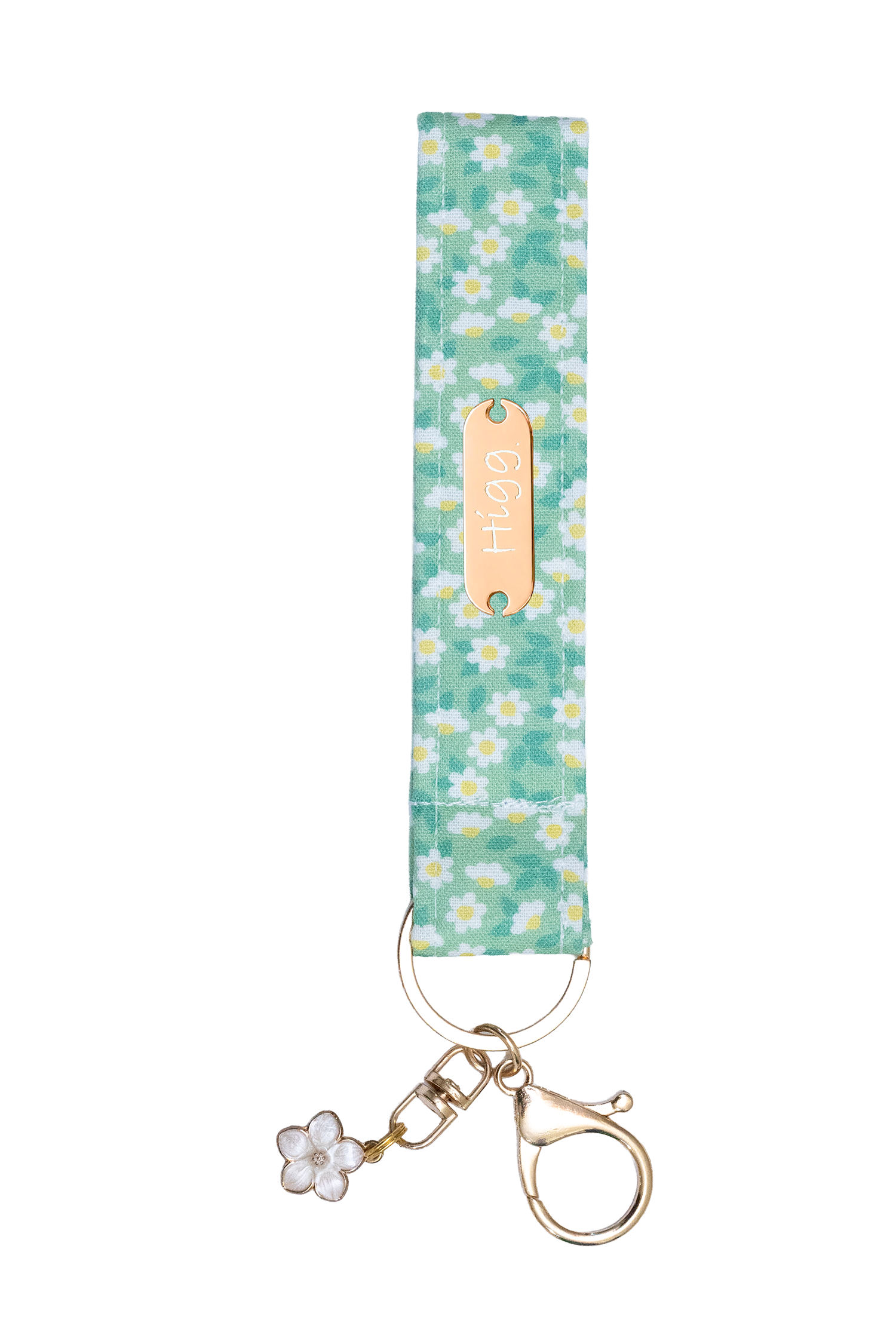 Green Floral Keychain