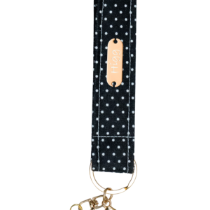 Black and White Polka Dot Keychain