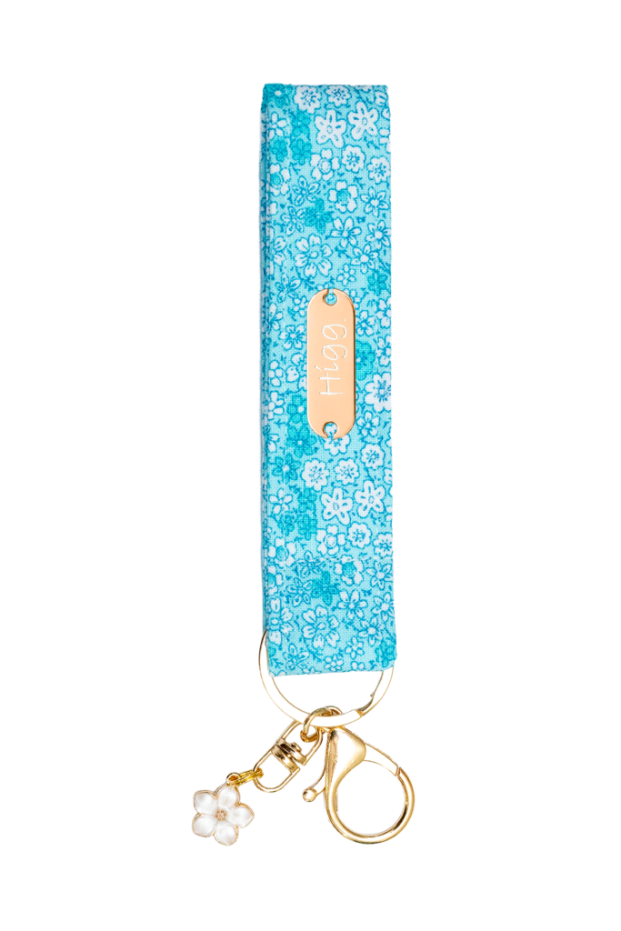 Light Blue Paisley Keychain