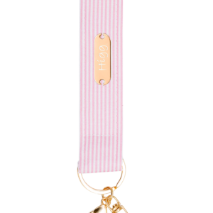Pink Striped Keychain