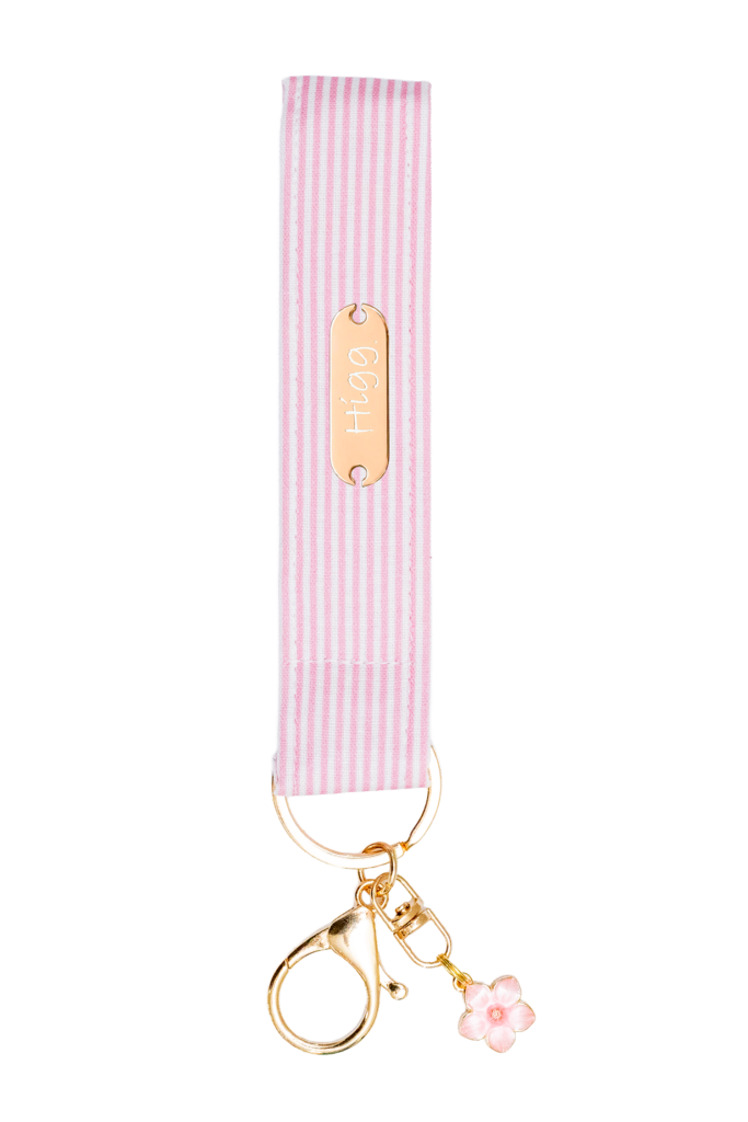 Pink Striped Keychain