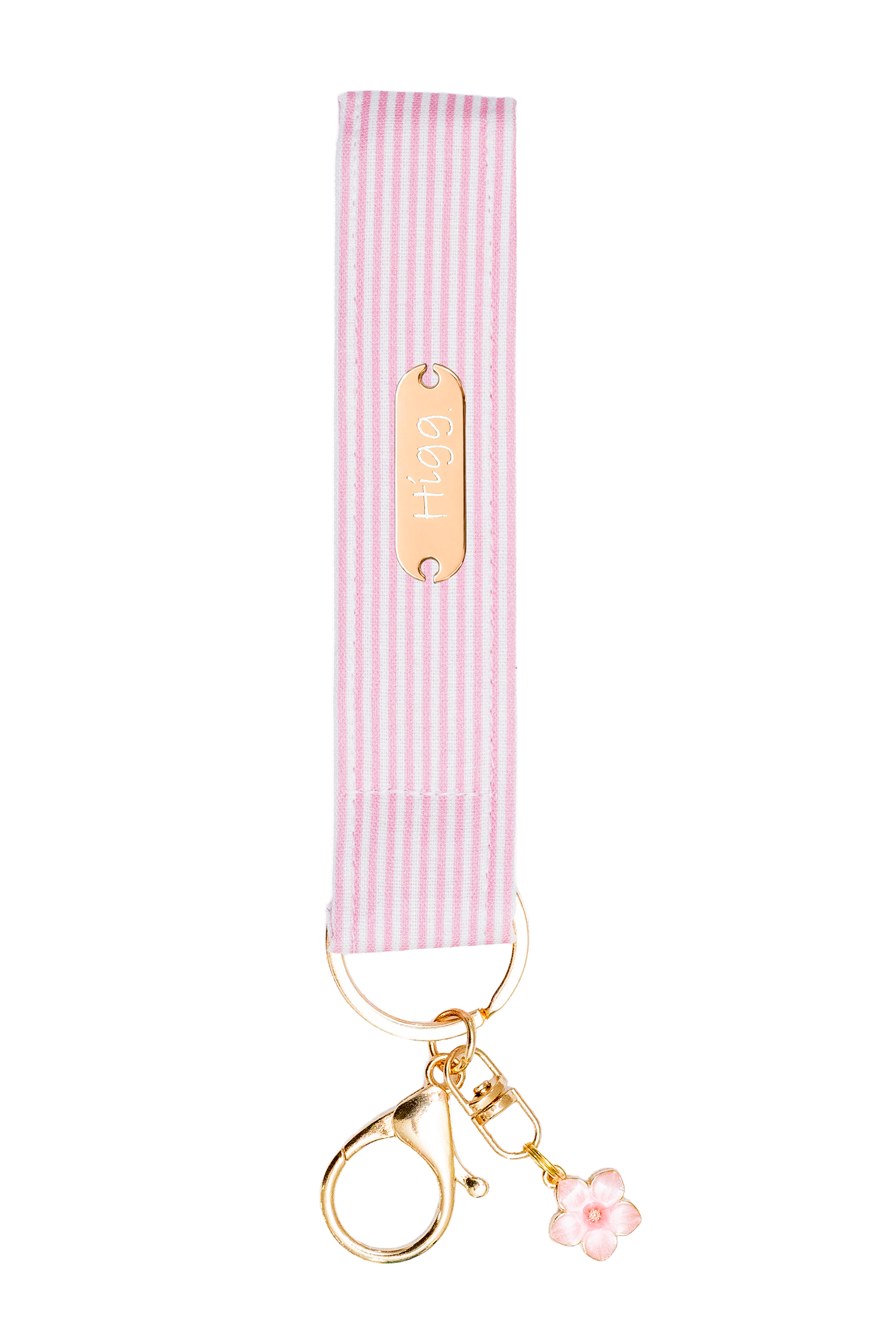 Pink Striped Keychain