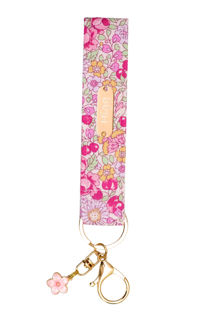 Pink Floral Keychain