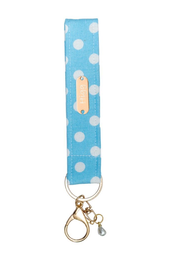 Blue Polka Dot Keychain
