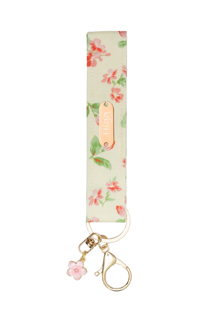 Cream Floral Keychain
