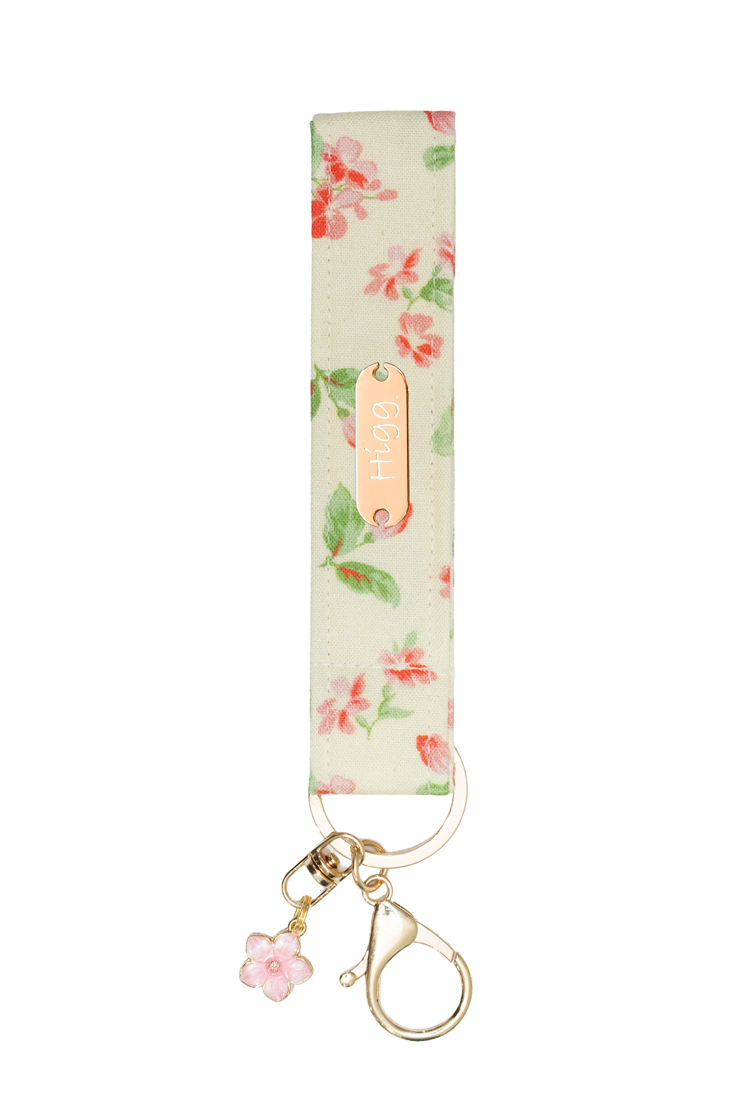 Cream Floral Keychain