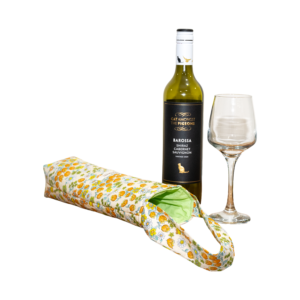 Orange Floral Wine Tote