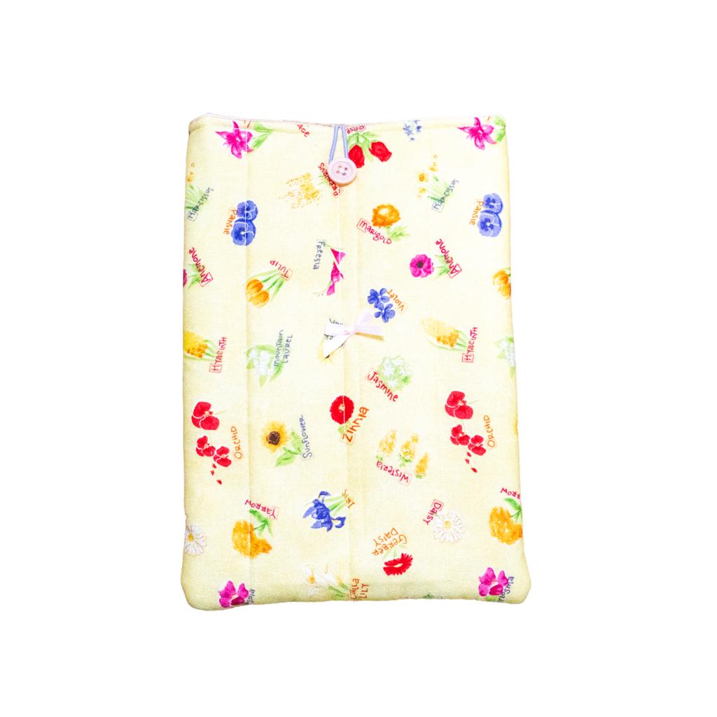 Yellow Floral Large Book Sleeve