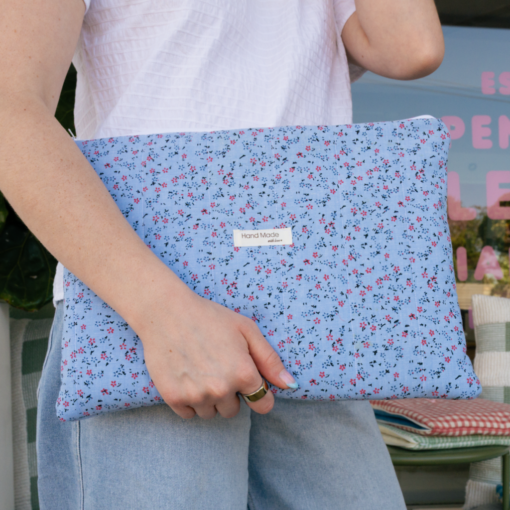 13 inch Blue Floral Laptop Sleeve