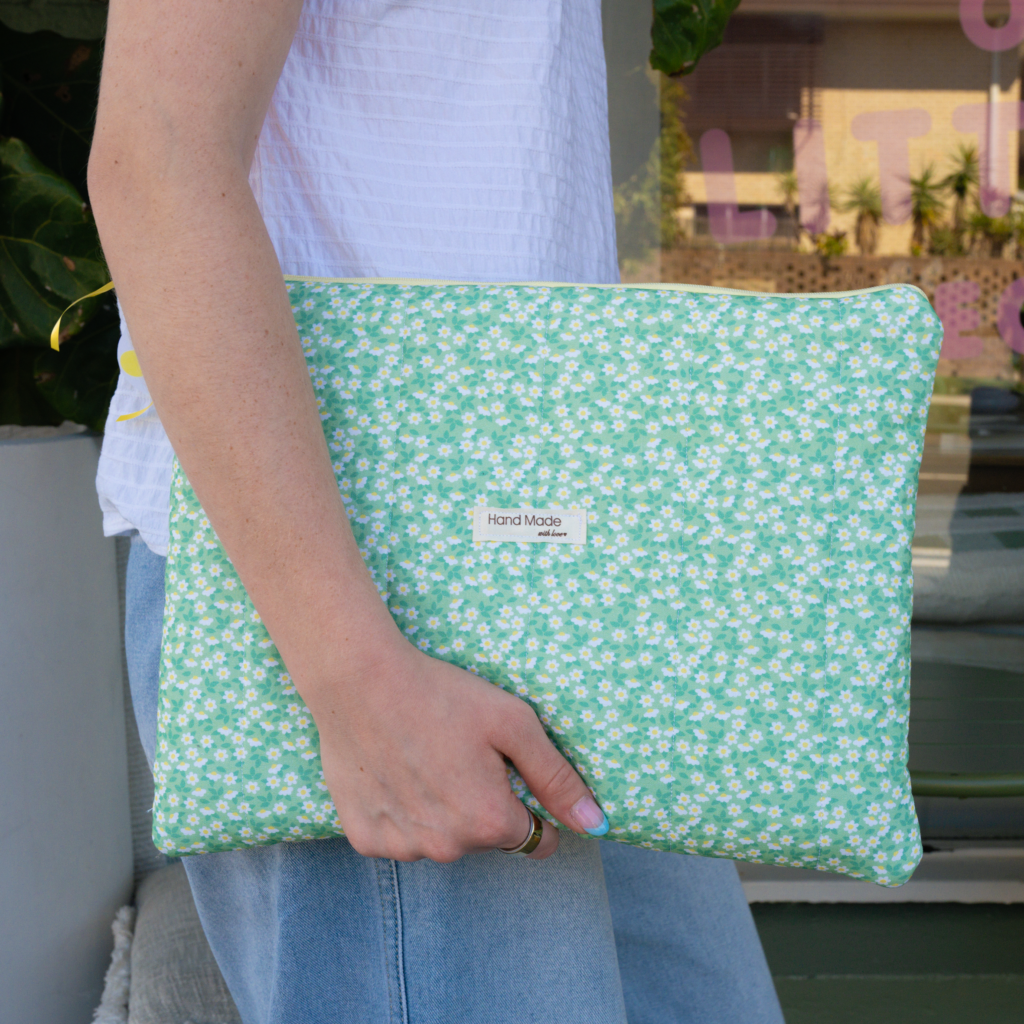 13 inch Green Floral Laptop Sleeve